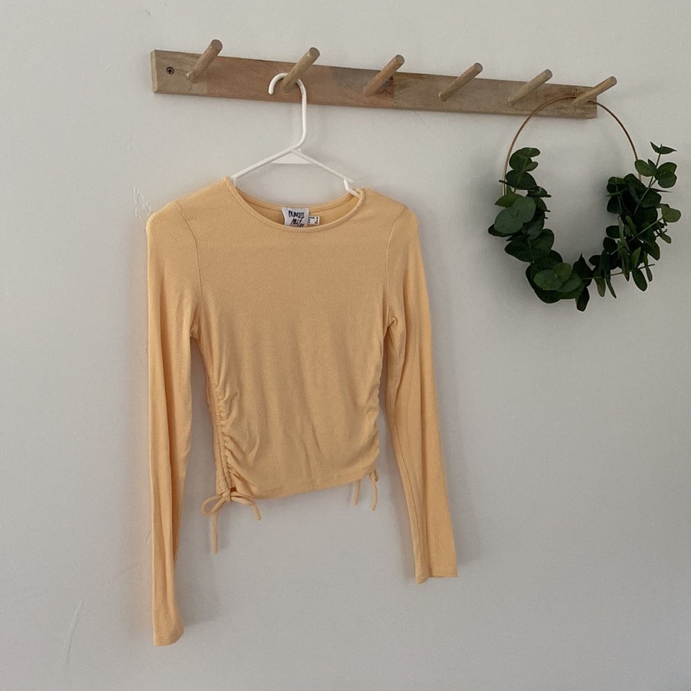 Princess Polly Yellow Ripped Ruched Top